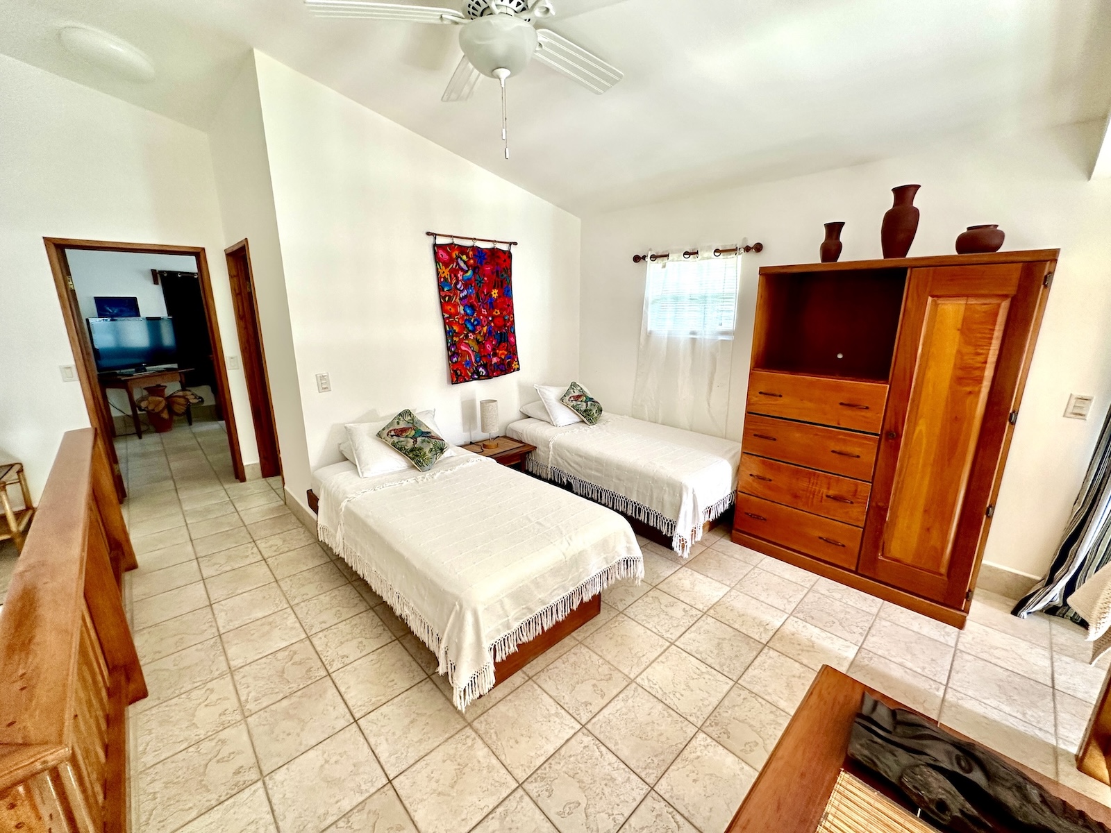 Upstairs loft area with twin beds